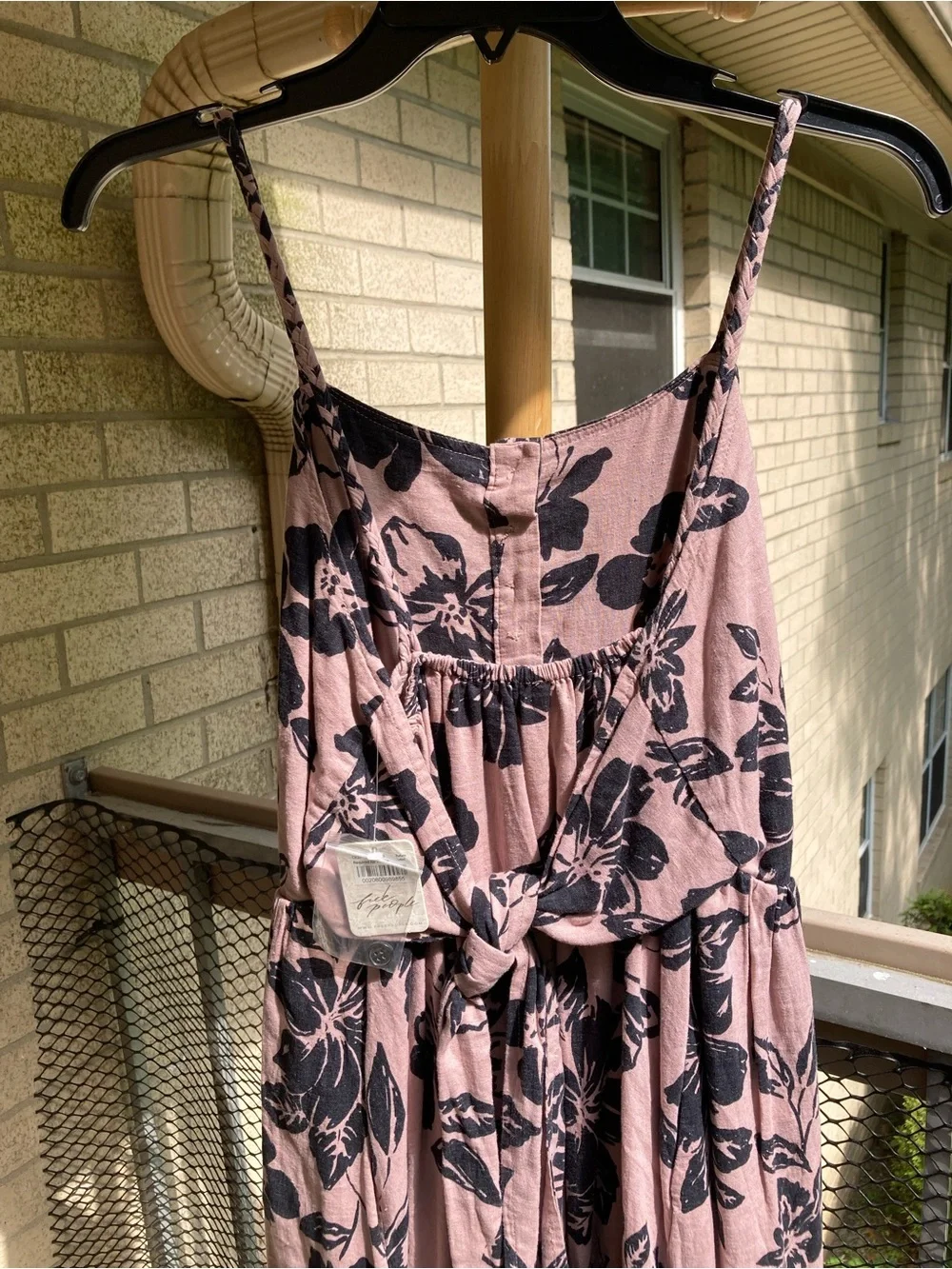 Free People The Perfect Sundress Linen Blend Tropical Floral Button Front Dress